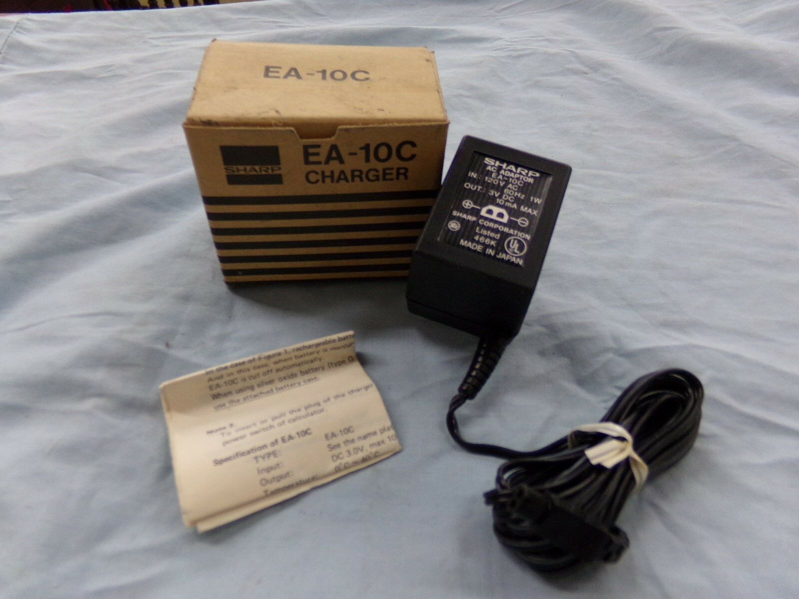 Sharp EA-10C AC Adapter Power Supply Cord Cable Charger Electronic Calculator Genuine Original