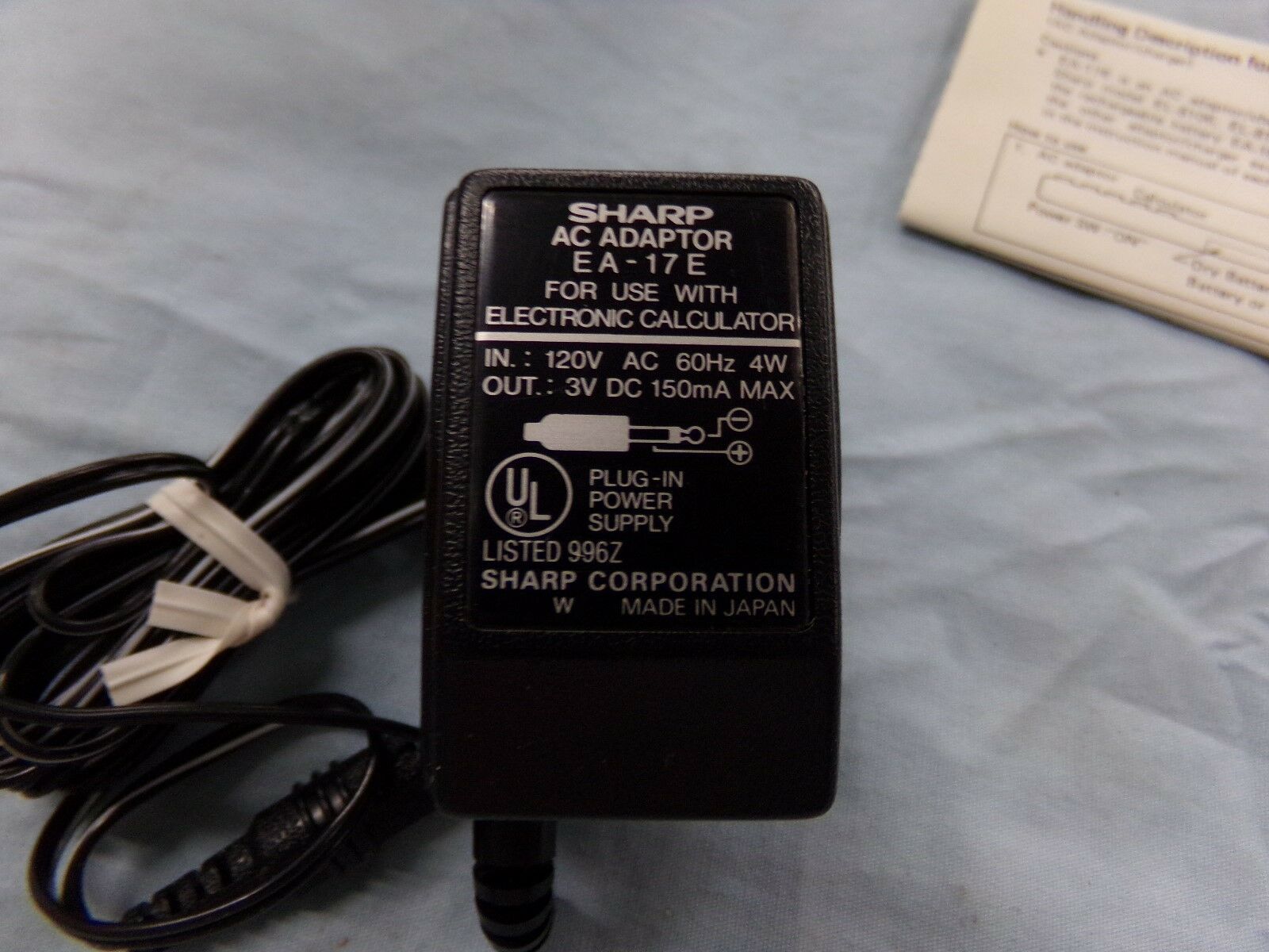 Sharp EA-17E AC Adapter Power Supply Cord Cable Charger Genuine Original