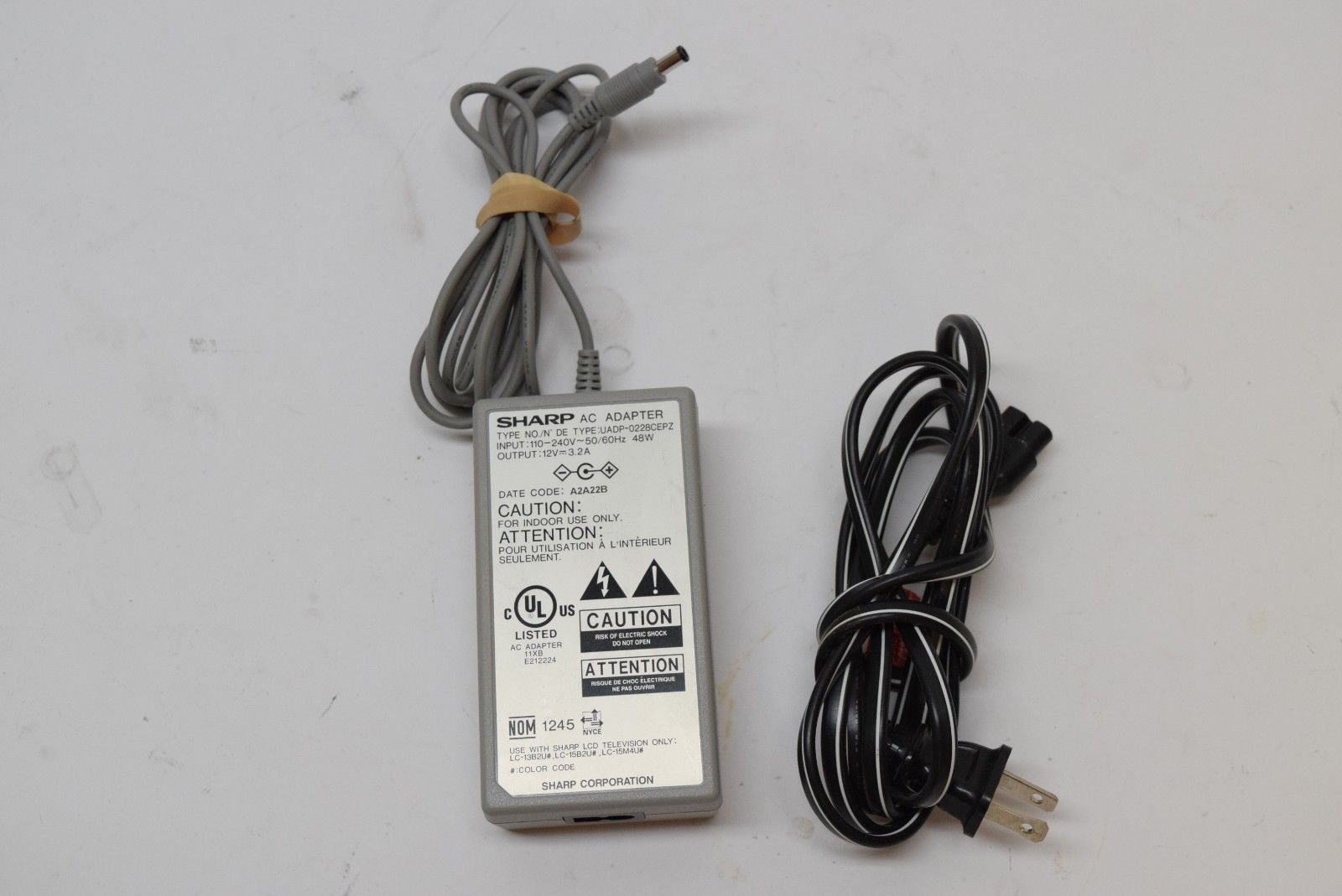 Sharp LC15M4U LC15B2U AC Adapter Power Supply Cord Cable Charger Genuine Original